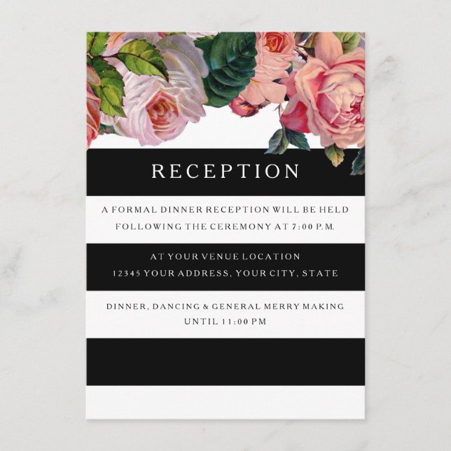 Cartão De Informações Trilhas largas do chip MODERN w Rosas de vinheta (Frente)