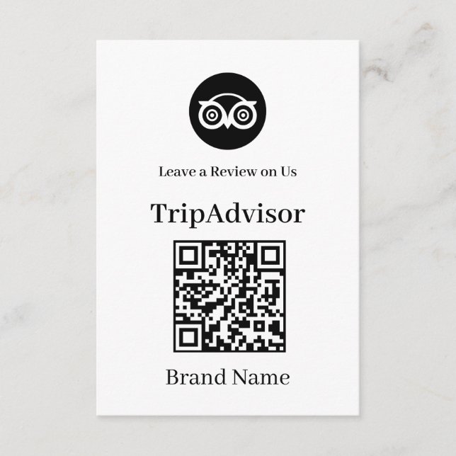 Cartão De Informações Tripadvisor QR | Business Review Link (Frente)