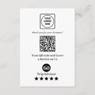 Cartão De Informações TripAdvisor QR Link de Avaliação de Negócios