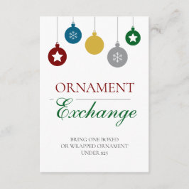 Cartão De Informações Troca de Enfeites de Natal