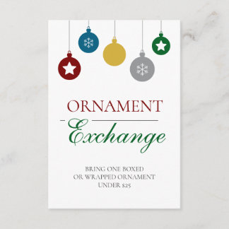 Cartão De Informações Troca de Enfeites de Natal