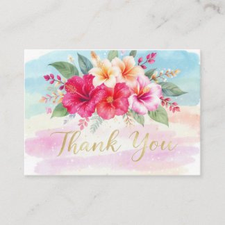 Cartão De Informações Tropical Hibiscus Hawaiian Thank You Card