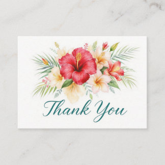Cartão De Informações Tropical Hibiscus Hawaiian Thank You Card