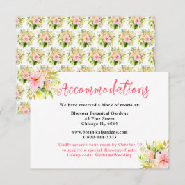 Cartão De Informações Tropical Jungle Floral Wedding Accommodations