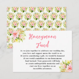 Cartão De Informações Tropical Jungle Floral Wedding Honeymoon Fund