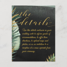 Cartão De Informações Tropical Palm Weding The Details Enclosure Card
