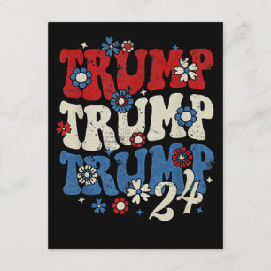 Cartão De Informações Trump Trump Trump 2024 Retro 