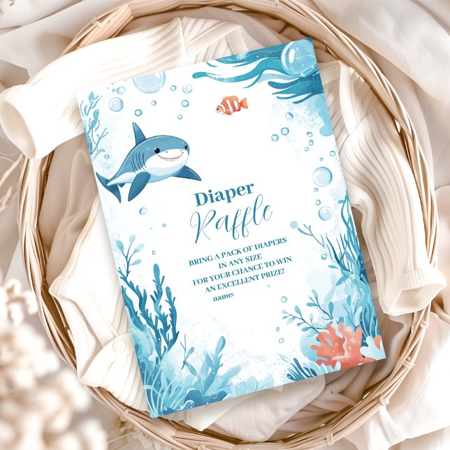 Cartão De Informações Tubarão sob a costa do oceano (Criador carregado)