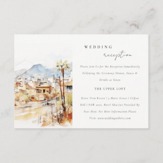 Cartão De Informações Tucson Arizona Watercolor Scape Wedding Reception