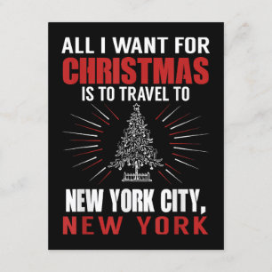 Cartão De Informações Tudo o que eu quero para o Natal é viajar para a c
