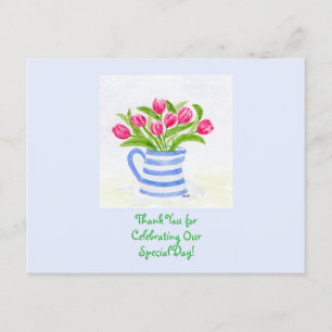 Cartão De Informações Tulipas De Aquarelas Com Pintura Manipulada, Arran