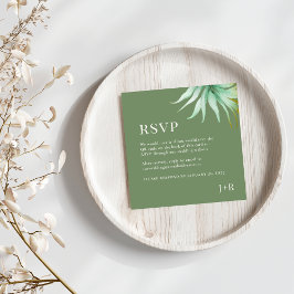 Cartão De Informações Tulum Watercolor Tropical Gold Palm Destination QR