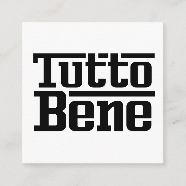 Cartão De Informações Tutto Bene (Frente)