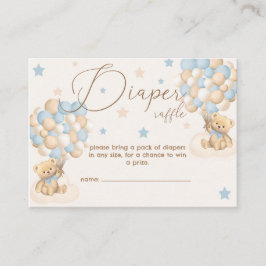Cartão De Informações Twin Boys Baby Shower Diaper Raffle