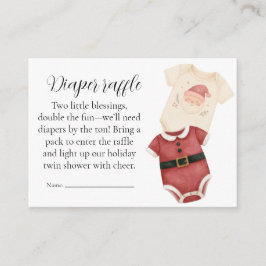 Cartão De Informações Twin Santa Babies Diaper Raffle Card