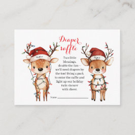 Cartão De Informações Twins Holiday Lights Diaper Raffle Card