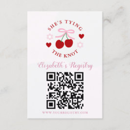 Cartão De Informações Tying the Knot Bridal Shower Registry