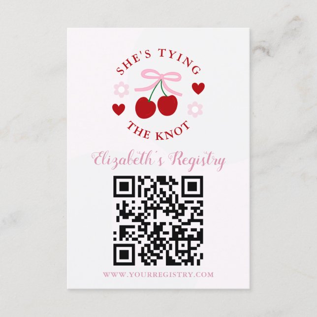 Cartão De Informações Tying the Knot Bridal Shower Registry (Frente)