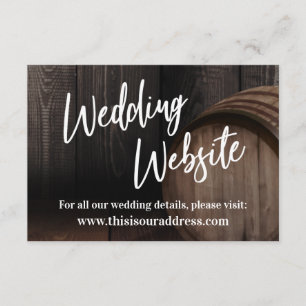 Cartão De Informações Typografia Wood Barrel, Website de Casamento