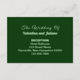 Cartão De Informações Typography Style Dark Green Wedding Reception