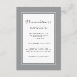 Cartão De Informações Última Cinza Detalhada de Casamentos Modernos Fron