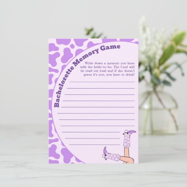 Cartão De Informações Último Rodeo - Bachelorette - Jogo de Memória de G (Em pé/Frente)