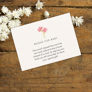 Cartão De Informações Um bebê de flor silvestre em chá de fraldas