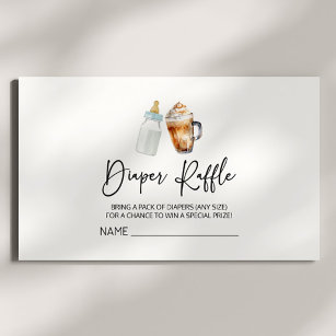 Cartão De Informações Um Bebê Está Fazendo Fralda De Café Raffle