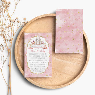 Cartão De Informações Um Coelhinho Está A Caminho! Solicitação de chá de