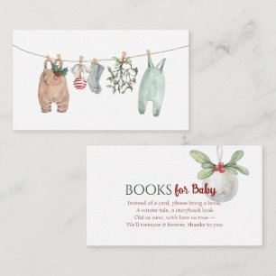 Cartão De Informações Um Natal Alegre Roupas Livros para Bebê