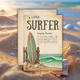 Cartão De Informações Um pequeno Chá de fraldas de Surfer Vintage