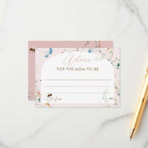 Cartão De Informações Um pequeno conselho de Chá de fraldas de flor selv