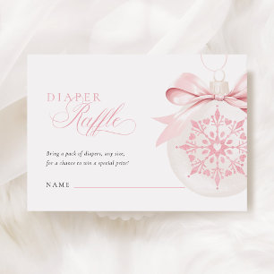 Cartão De Informações Um Pequeno Floco de Neve Garota Chá de fraldas Raf