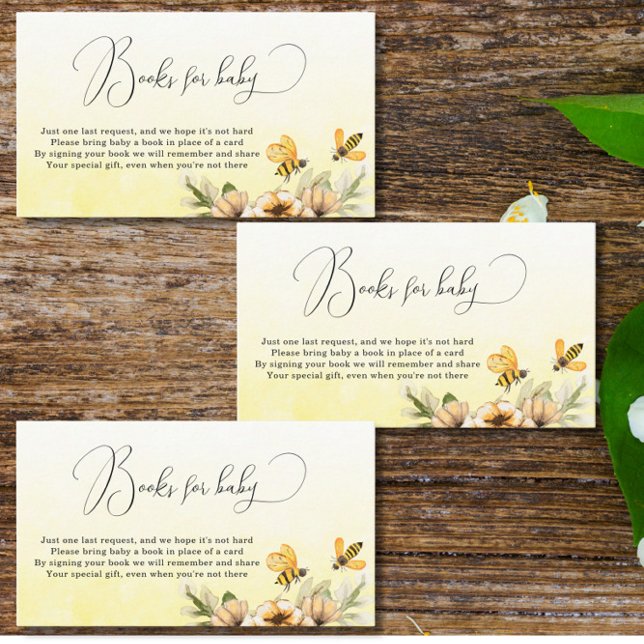 Cartão De Informações Um pequeno livro de abelhas para Chá de fraldas be (Criador carregado)