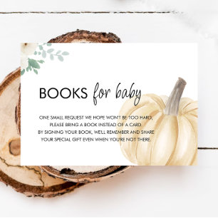 Cartão De Informações Um Pequeno Livro De Chás de fraldas De Abóbora