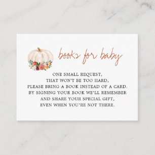 Cartão De Informações Um Pequeno Livro De Chás de fraldas De Abóbora