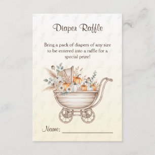 Cartão De Informações Um Pequeno Pumpkin Boho Fralda Raffle