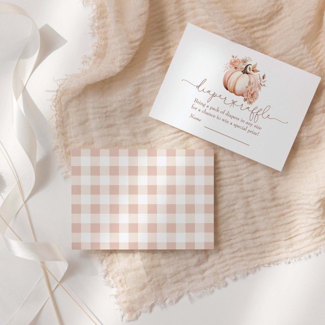 Cartão De Informações Um Pequeno Pumpkin Fall Fralda Raffle (Criador carregado)