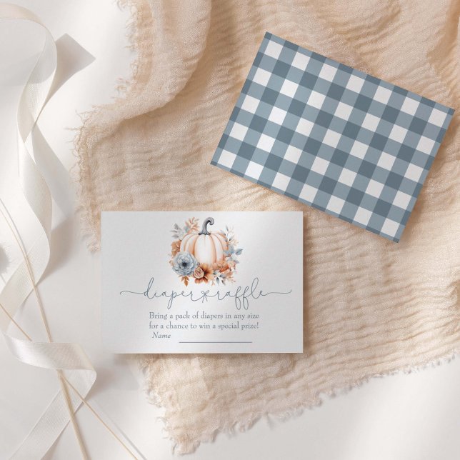 Cartão De Informações Um Pequeno Pumpkin Fall Fralda Raffle (Criador carregado)