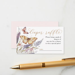 Cartão De Informações Um Pequeno Raffle Chá de fraldas-Borboleta