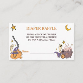 Cartão De Informações Um pequeno Raffle Chá de fraldas de Halloween