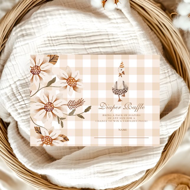 Cartão De Informações Uma fralda de Chá de fraldas ganso-Bobo Raffle (Criador carregado)