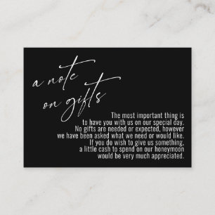 Cartão De Informações Uma Nota sobre Presente Escrita Manual Moderna Pre
