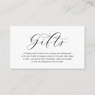 Cartão De Informações Uma Nota Sobre Presentes De Casamento, Lindo Luxo 