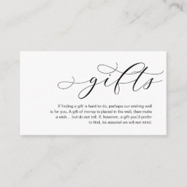 Cartão De Informações Uma Nota Sobre Presentes De Casamento, Lindo Luxo 