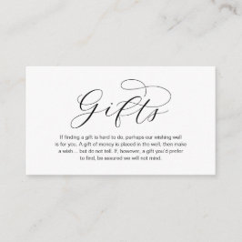 Cartão De Informações Uma Nota Sobre Presentes De Casamento, Lindo Luxo 