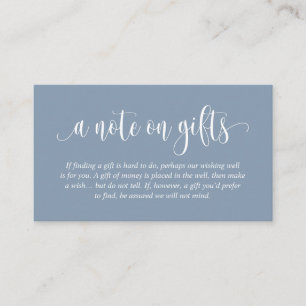 Cartão De Informações Uma Nota Sobre Presentes De Casamento, Script Eleg