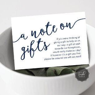 Cartão De Informações Uma Nota Sobre Presentes, Desejo de Dinheiro em Fu