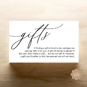 Cartão De Informações Uma Nota Sobre Presentes, Moderno Romântico Casame