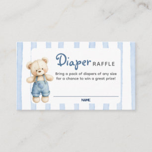 Cartão De Informações Uma placa Fralda azul Jean Chá de fraldas Raffle